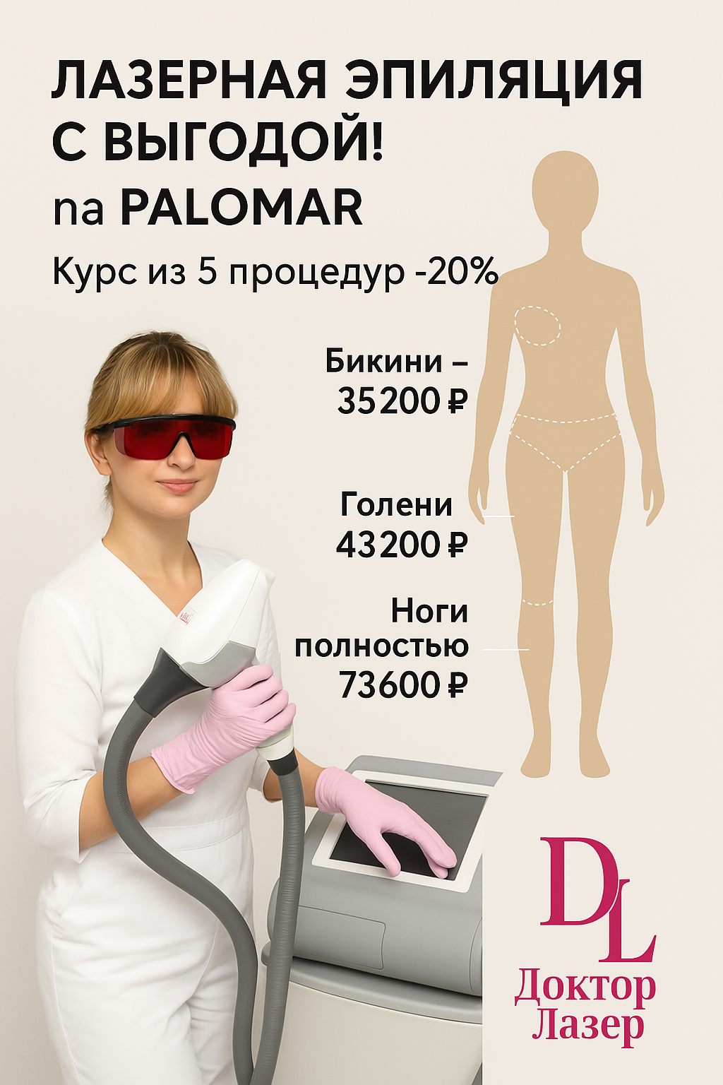 Лазерная VIP эпиляция на PALOMAR VECTUS® -50%*